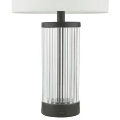 Enrico Satin Black and Glass Rechargeable Touch Table Lamp