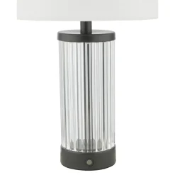 Enrico Satin Black and Glass Rechargeable Touch Table Lamp