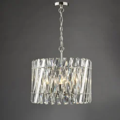 Entwine 6 Light Polished Nickel & Crystal Pendant Ceiling Light