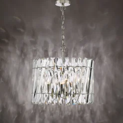 Entwine 6 Light Polished Nickel & Crystal Pendant Ceiling Light