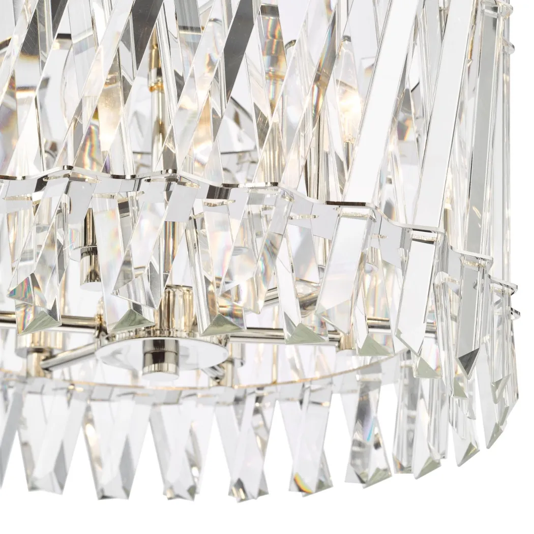 Entwine 6 Light Polished Nickel & Crystal Pendant Ceiling Light