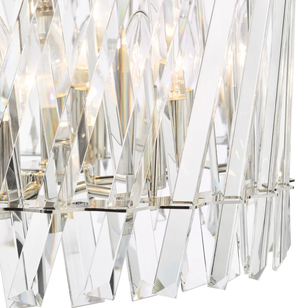 Entwine 6 Light Polished Nickel & Crystal Pendant Ceiling Light