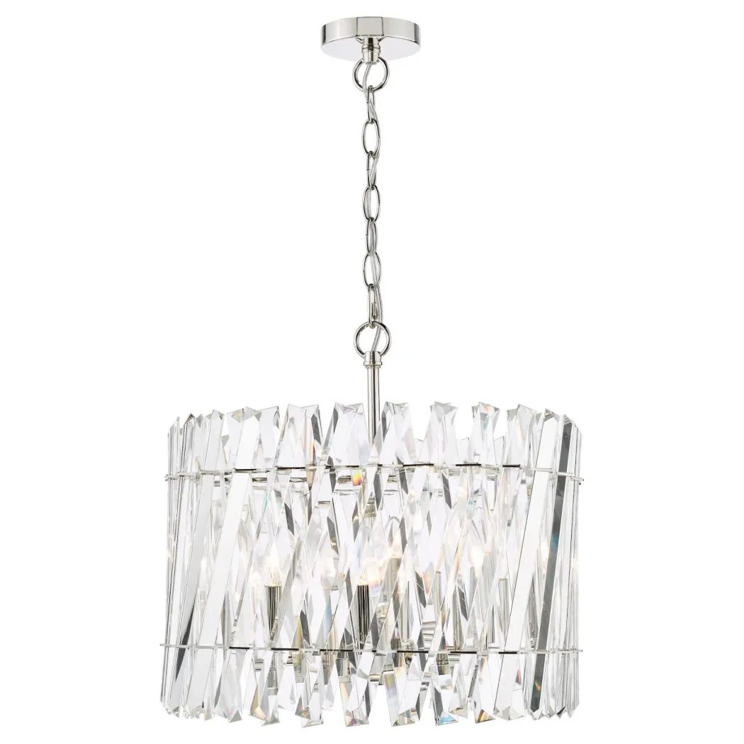 Entwine 6 Light Polished Nickel & Crystal Pendant Ceiling Light
