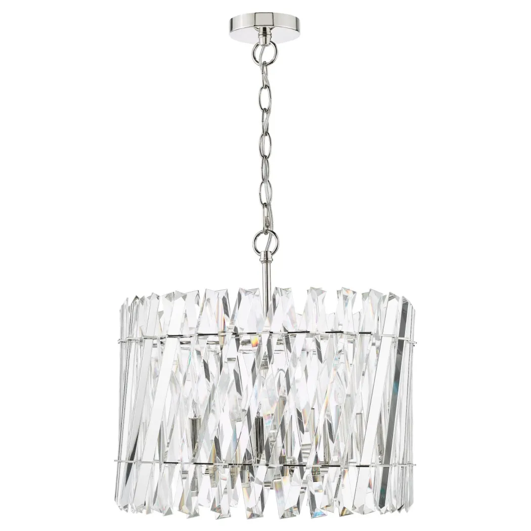 Entwine 6 Light Polished Nickel & Crystal Pendant Ceiling Light