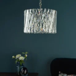 Entwine 6 Light Polished Nickel & Crystal Pendant Ceiling Light
