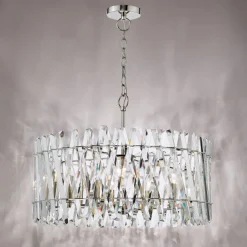 Entwine 8 Light Polished Nickel & Crystal Pendant Ceiling Light