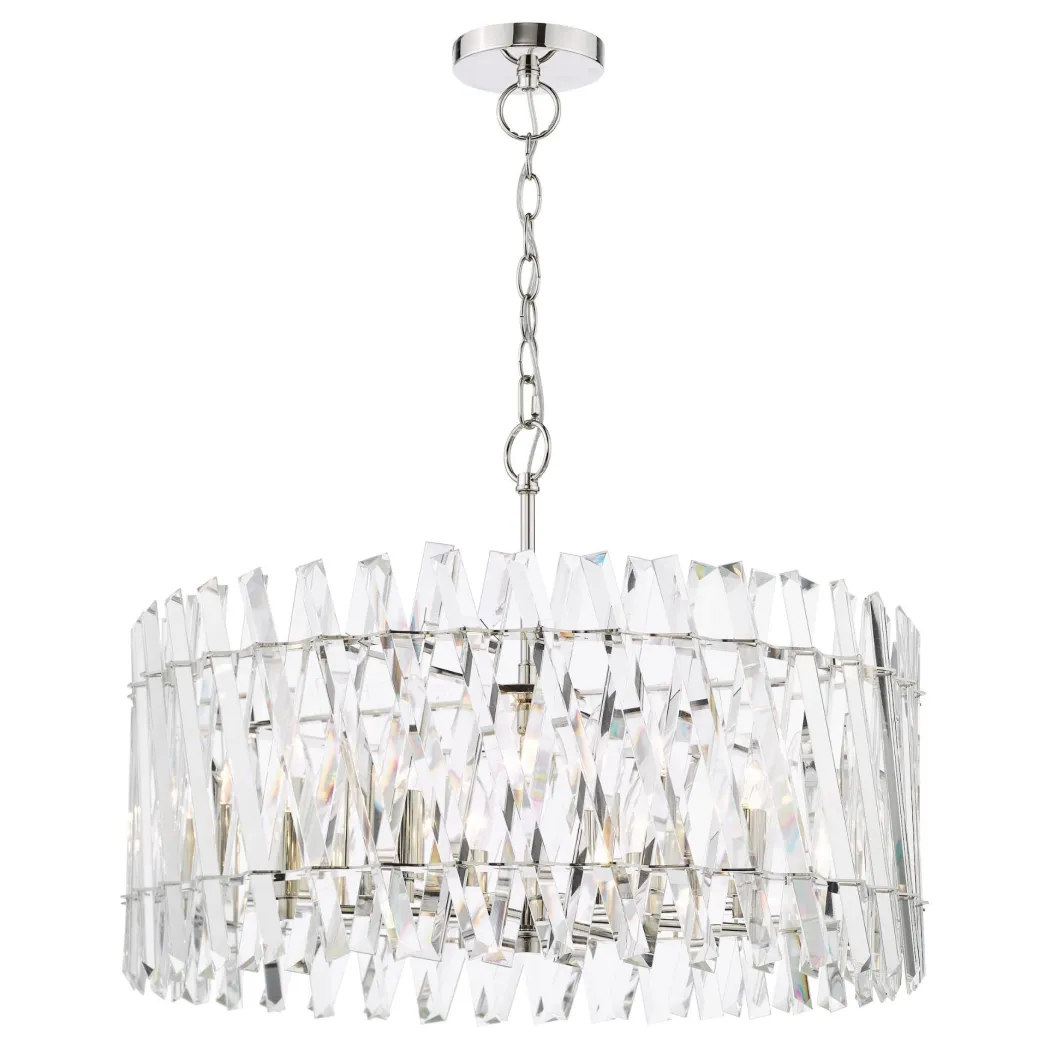 Entwine 8 Light Polished Nickel & Crystal Pendant Ceiling Light