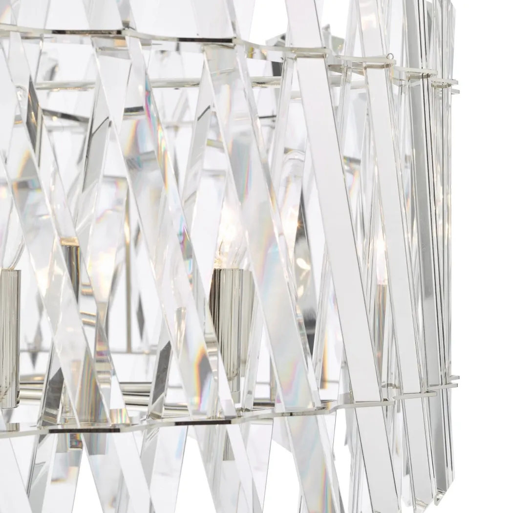 Entwine 8 Light Polished Nickel & Crystal Pendant Ceiling Light