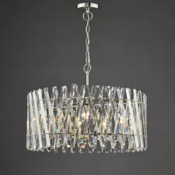 Entwine 8 Light Polished Nickel & Crystal Pendant Ceiling Light