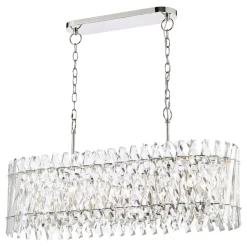 Entwine 10 Light Polished Nickel & Crystal Ceiling Pendant Bar