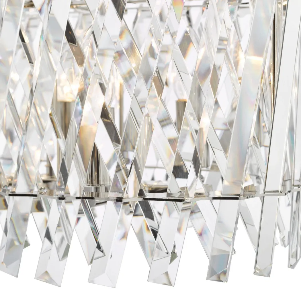 Entwine 10 Light Polished Nickel & Crystal Ceiling Pendant Bar
