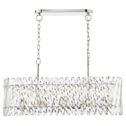 Entwine 10 Light Polished Nickel & Crystal Ceiling Pendant Bar