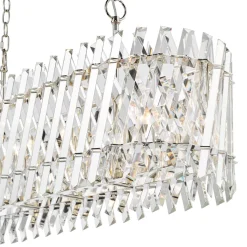 Entwine 10 Light Polished Nickel & Crystal Ceiling Pendant Bar