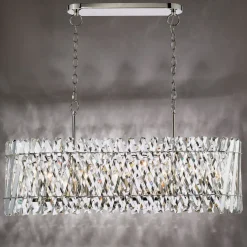 Entwine 10 Light Polished Nickel & Crystal Ceiling Pendant Bar