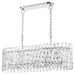 Entwine 10 Light Polished Nickel & Crystal Ceiling Pendant Bar