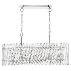 Entwine 10 Light Polished Nickel & Crystal Ceiling Pendant Bar