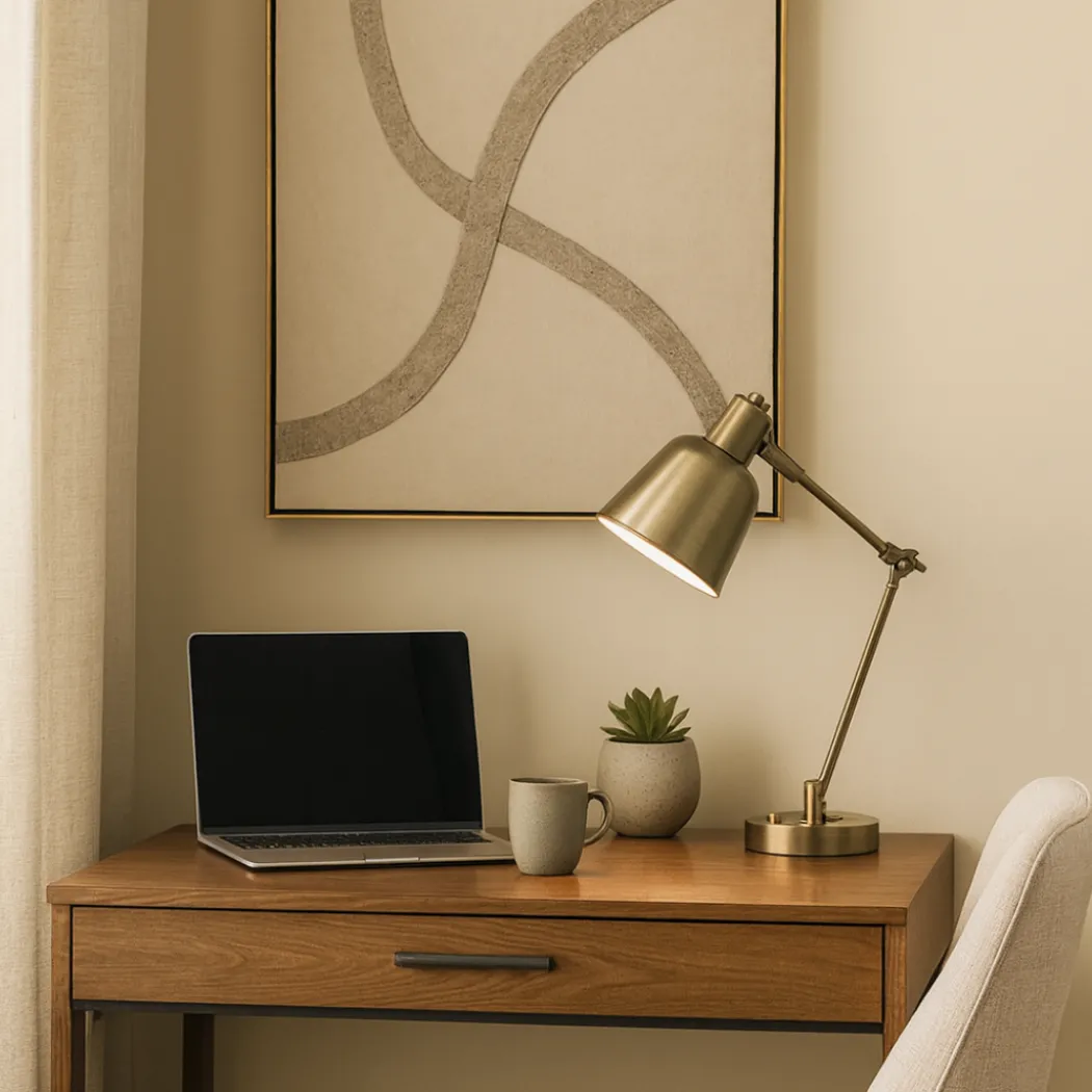 Erik Antique Brass Metal Table Lamp