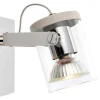 Errol 1 Light Polished Chrome and White Spotlight Ceiling Light with Glass Shade