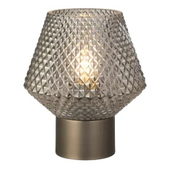 Eryka Grey & Smoked Glass Table Lamp