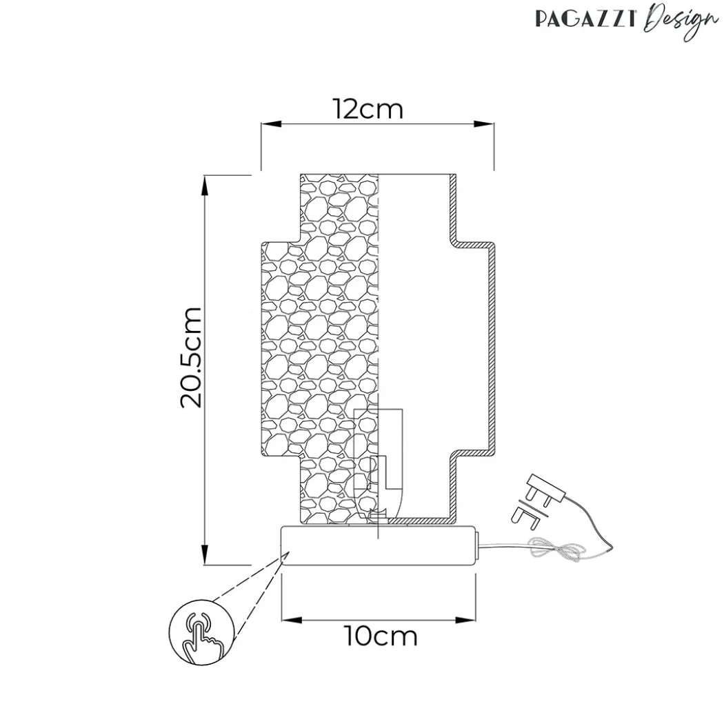Evelle Chrome Touch Table Lamp