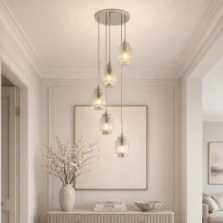 Evelle 5-Light Chrome Cascading Pendant