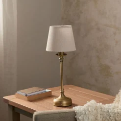 Fable Antique Brass LED Rechargeable Touch Table Lamp