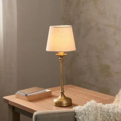 Fable Antique Brass LED Rechargeable Touch Table Lamp