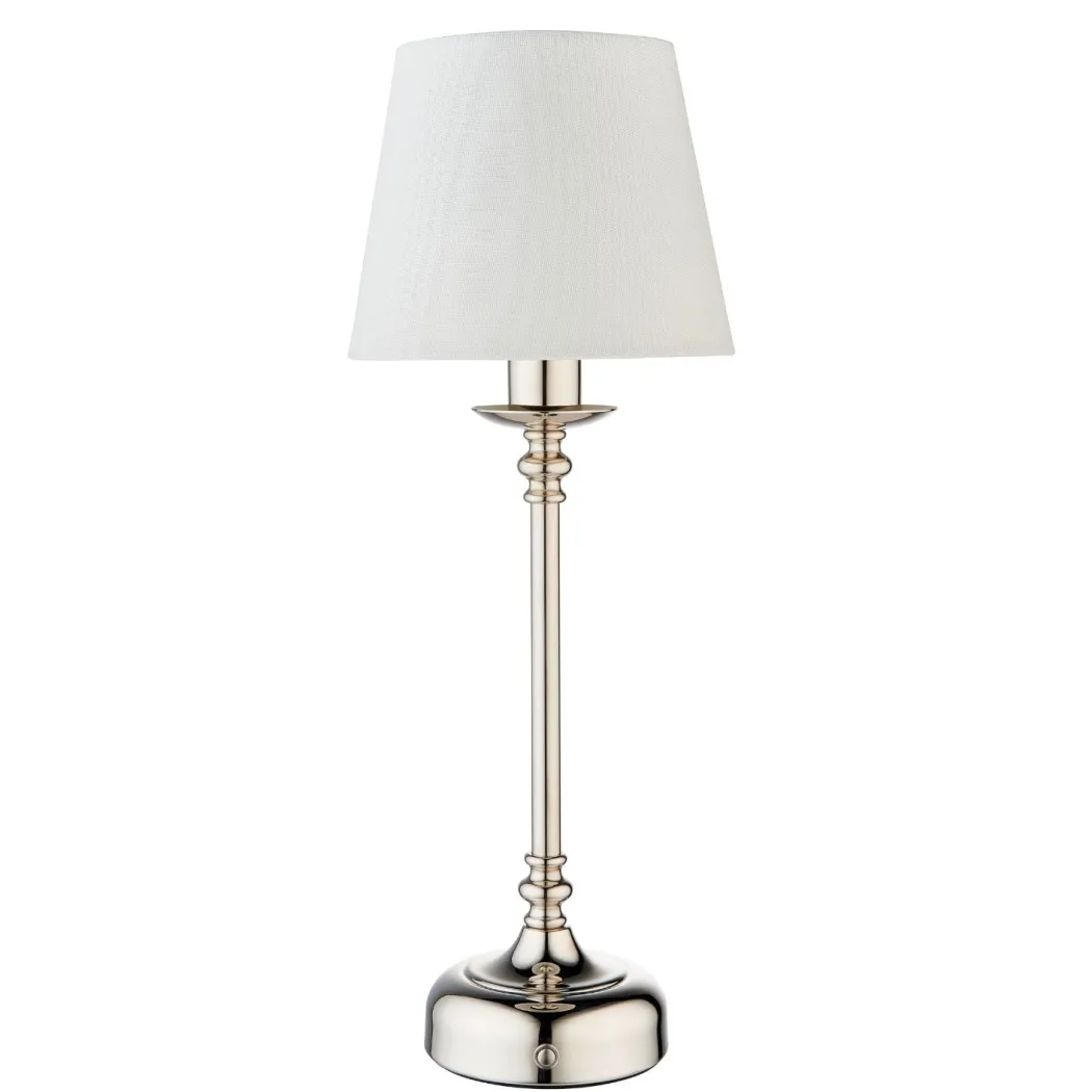 Fable Polished Chrome LED Rechargeable Touch Table Lamp