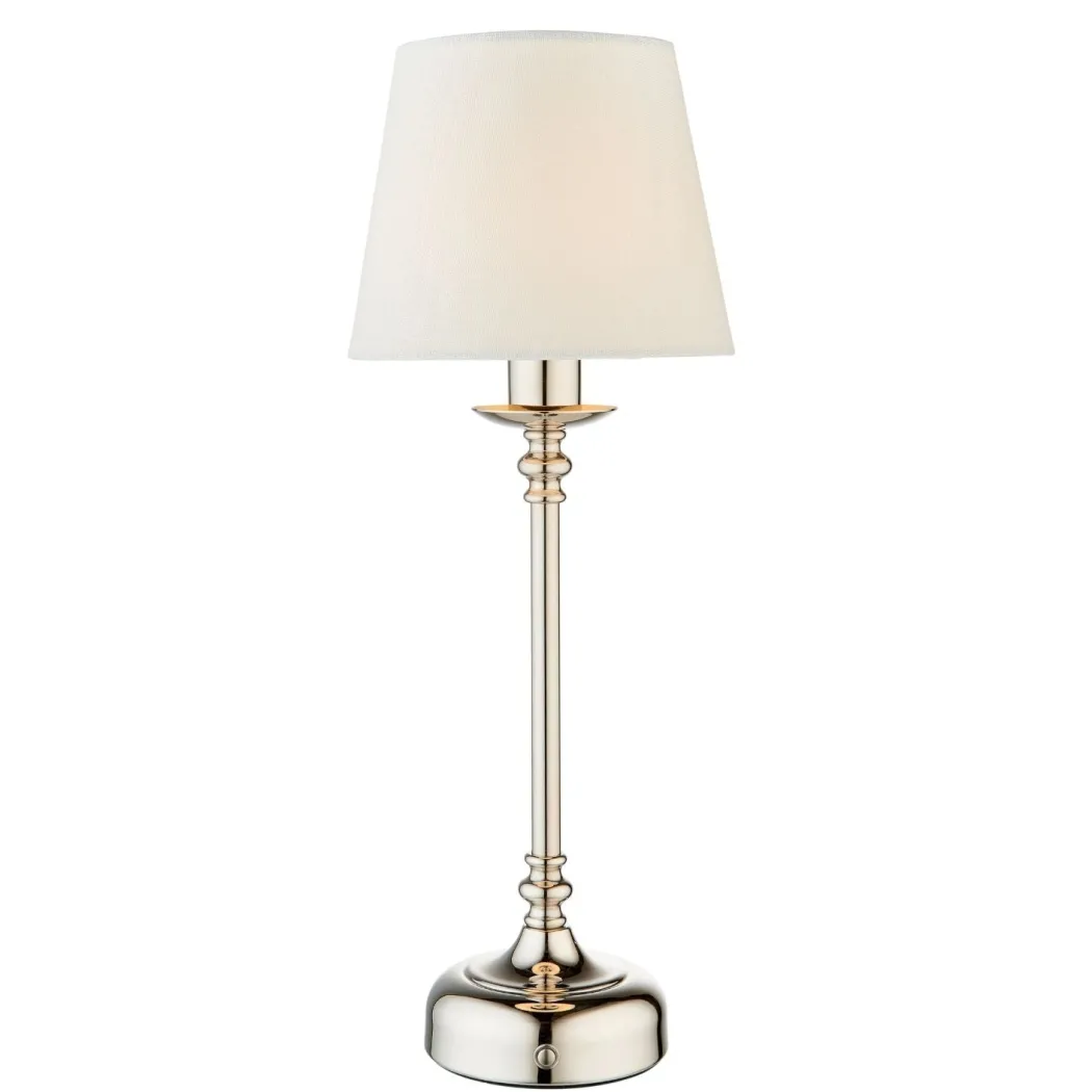 Fable Polished Chrome LED Rechargeable Touch Table Lamp
