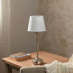 Fable Polished Chrome LED Rechargeable Touch Table Lamp