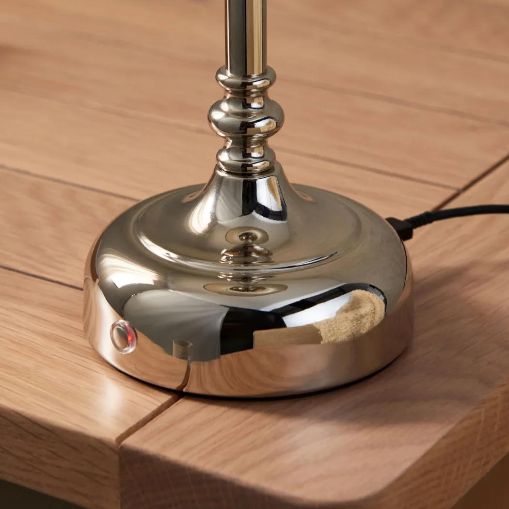 Fable Polished Chrome LED Rechargeable Touch Table Lamp