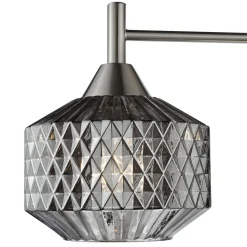 Fabrienne 3 Light Nickel & Smoked Glass Semi Flush Ceiling Light