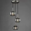 Fabrienne 3 Light Nickel & Smoked Glass Multidrop Ceiling Pendant