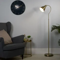 Fairfax Antique Brass Task Floor Lamp