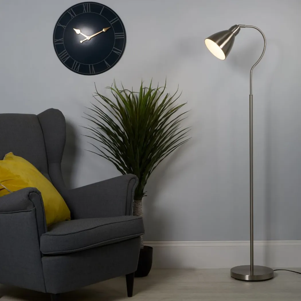 Fairfax Satin Silver Task Floor Lamp