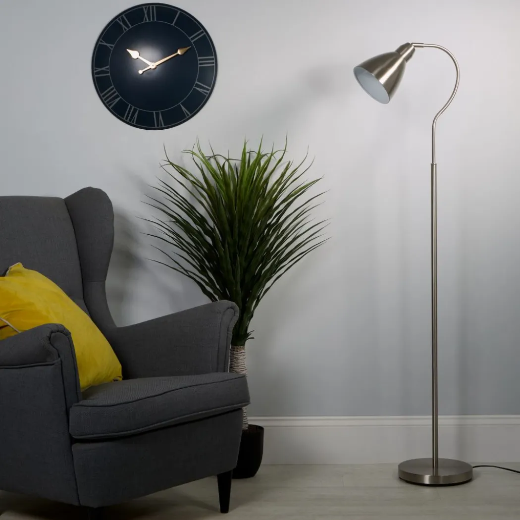 Fairfax Satin Silver Task Floor Lamp