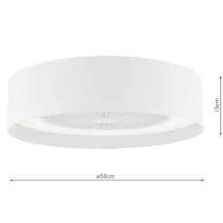 Fan White LED Flush