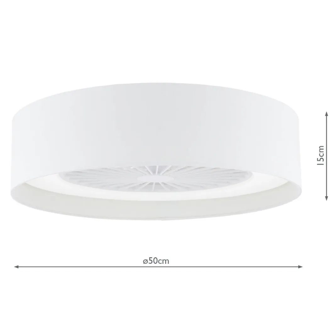 Fan White LED Flush