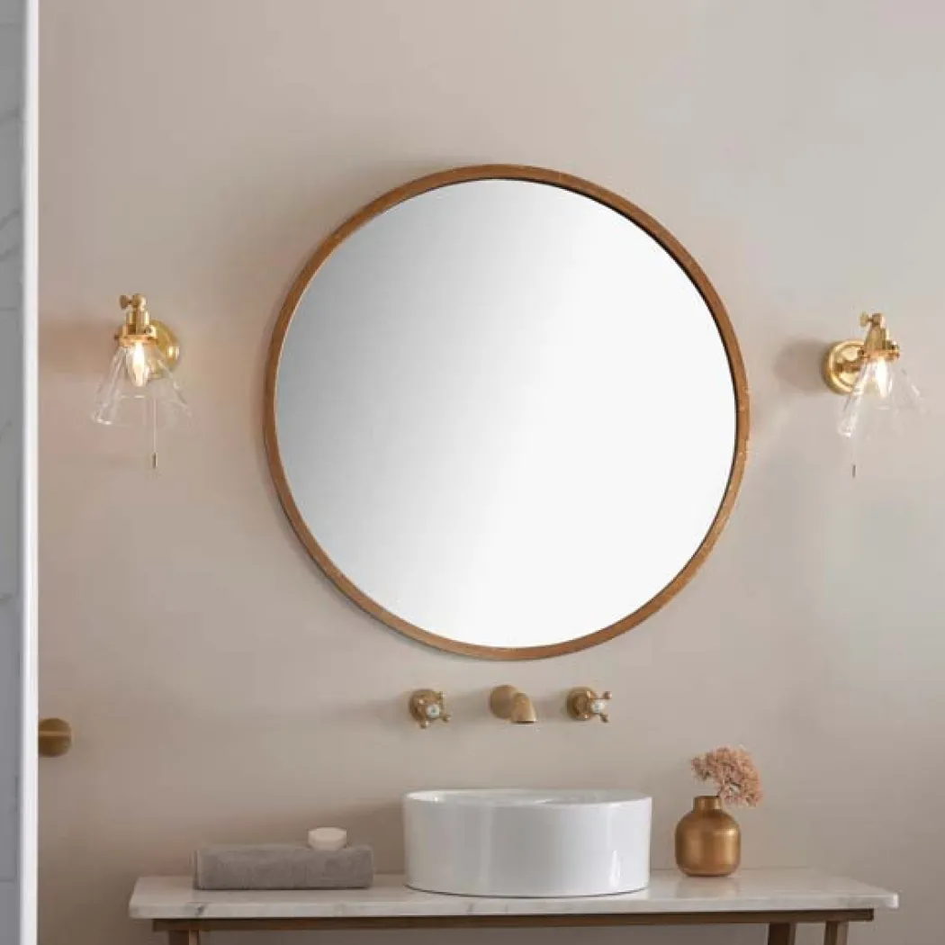 Faraday Satin Brass IP44 Wall Light