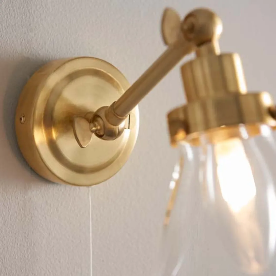 Faraday Satin Brass IP44 Wall Light