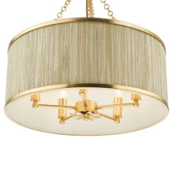 Fenella 5 Light Gold Pendant Ceiling Light