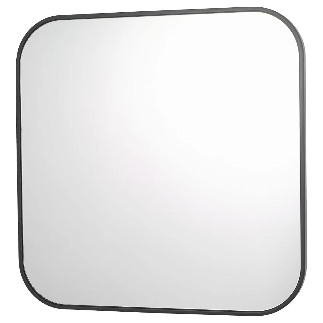 Firuz Matte Black Square Mirror