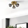 Fosco 3 Light Round Plate Spot Brushed Brass Ceiling Light