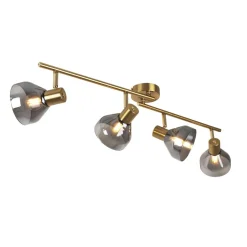 Fosco 4 Light Split Bar Brass Spot Ceiling Light