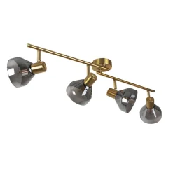 Fosco 4 Light Split Bar Brass Spot Ceiling Light