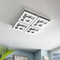 Fradelo Polished Chrome LED Flush Ceiling Light Large
