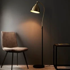 Franklin Black & Antique Brass Task Floor Lamp