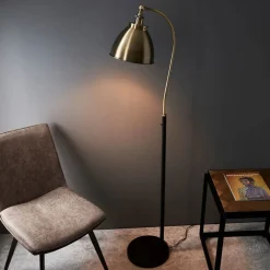 Franklin Black & Antique Brass Task Floor Lamp