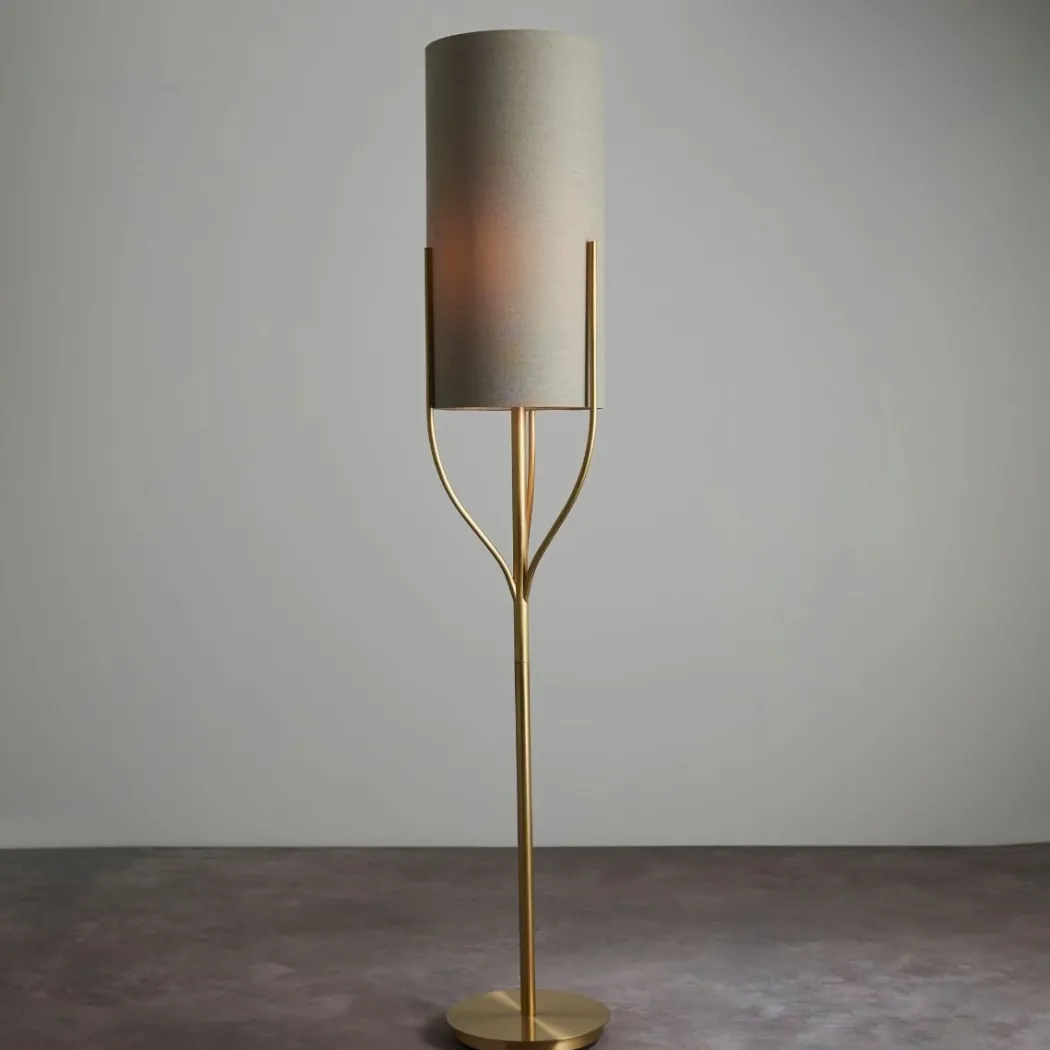 Fraser 1 Light Satin Brass Floor Lamp