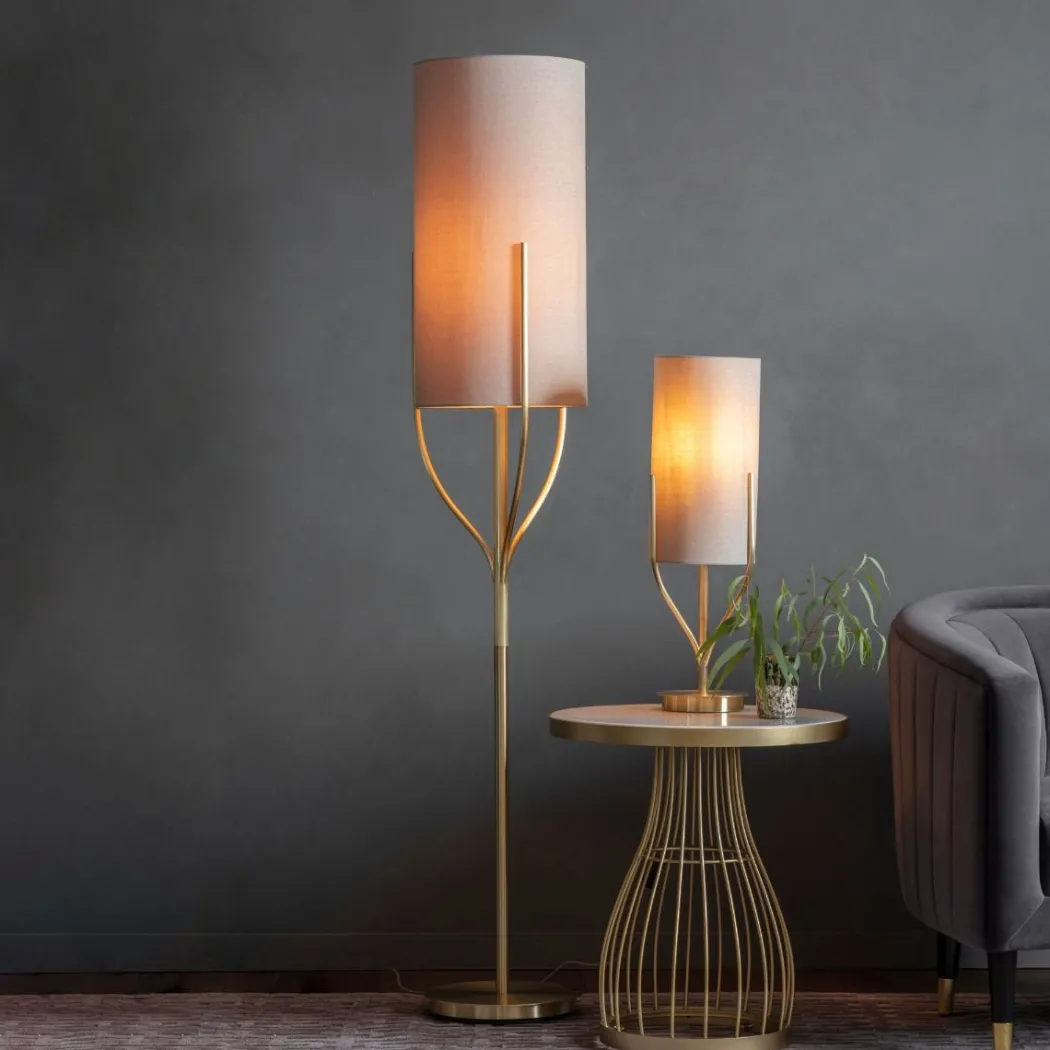 Fraser 1 Light Satin Brass Floor Lamp